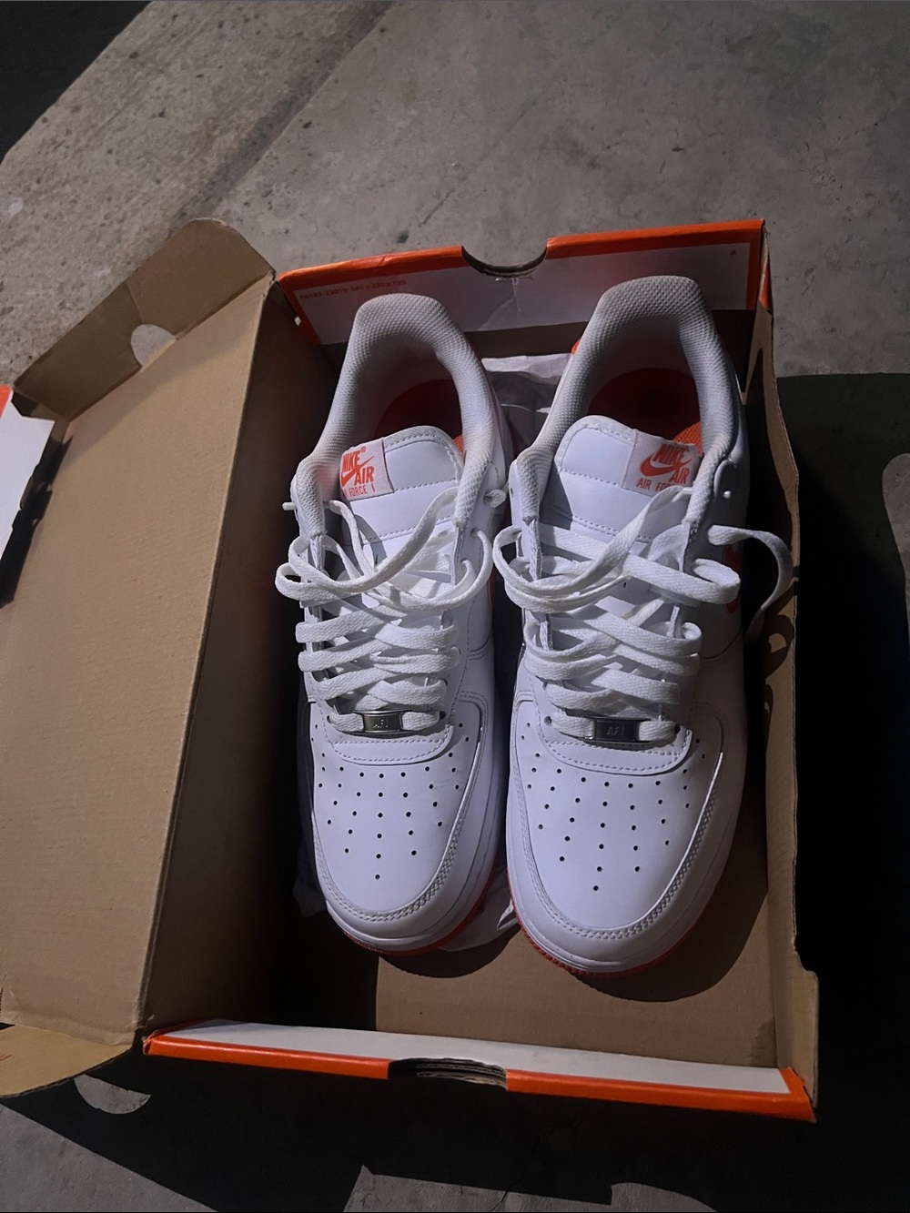Nike Flex Train Bright Orange Shoes with box orange and white